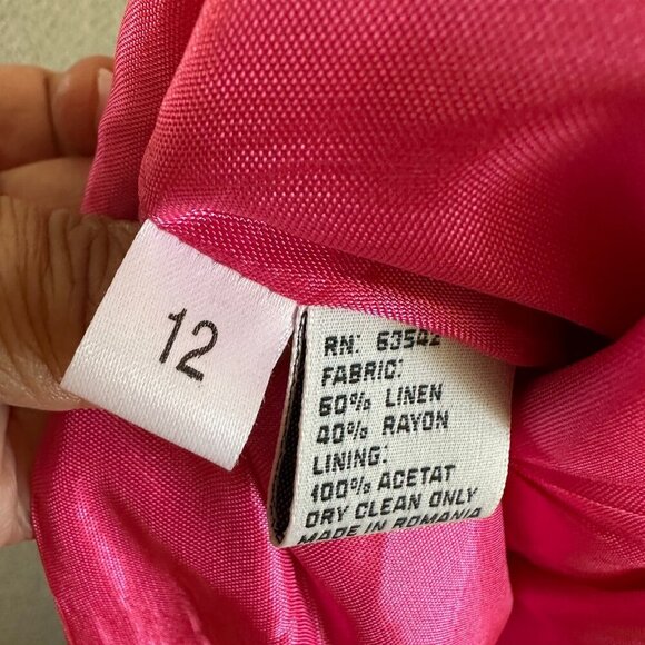 VTG Giorgio Sant Angelo Linen Blazer Hot Pink Lined Linen Blend - Picture 10 of 12